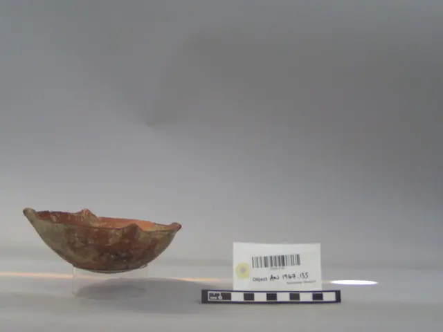 Red Polished shallow bowl with stringhole handle und lugs - image 1