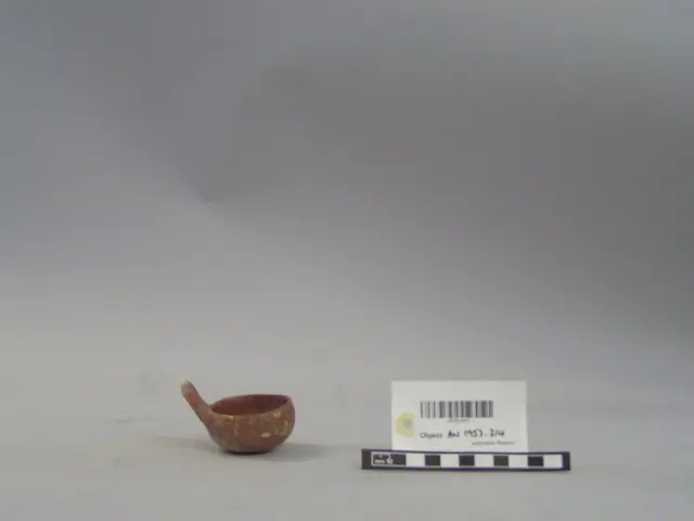 Red Polished miniature cup with high handle, dipper cup