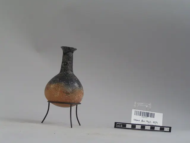 Black-topped Red Polished gourd flask - image 1