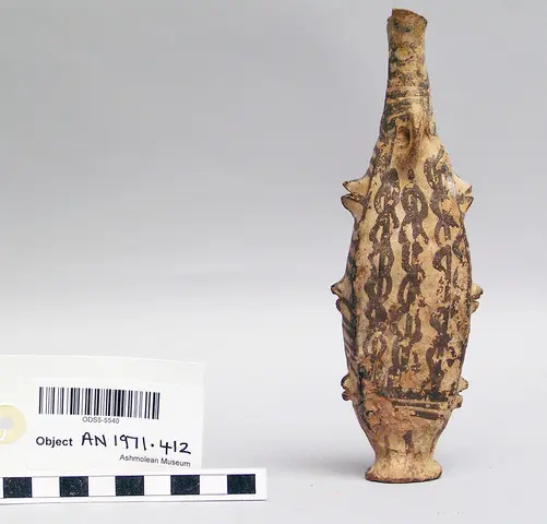 White Painted V  flask - image 1