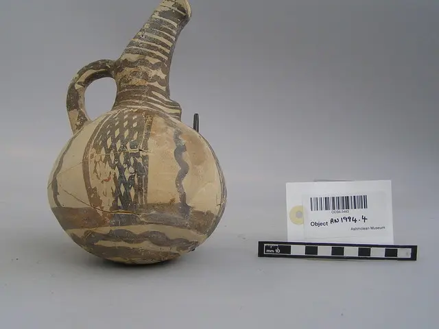 White Painted gourd juglet with cutaway spout - image 1