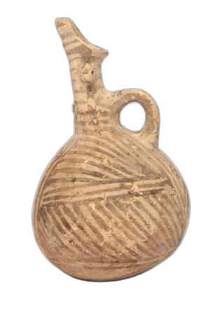 White Painted String-hole Juglet - image 1