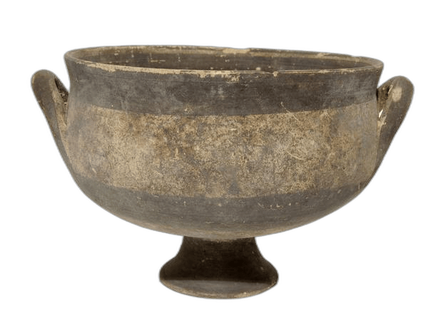 White Painted Stemmed Bowl - image 1