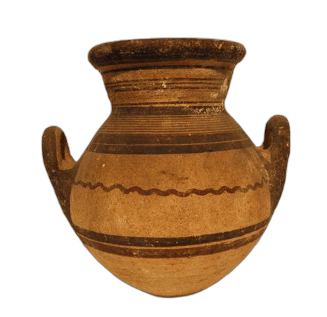 White Painted Basket-handled Jar - image 1