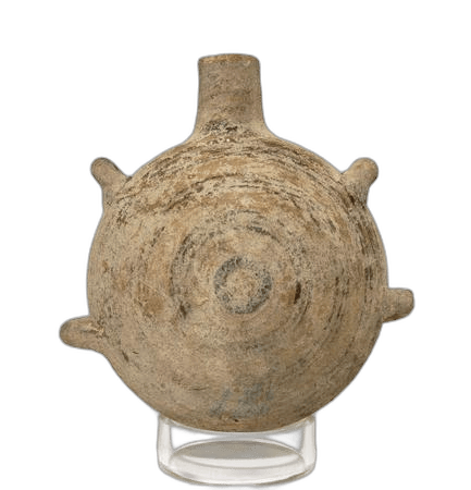 White Painted Lentoid Flask - image 1