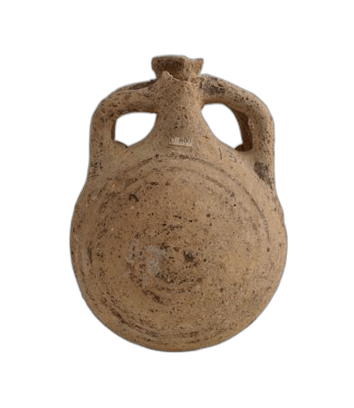 White Painted Pilgrim Flask - image 1