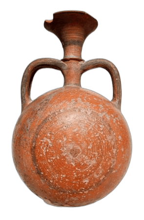 Black-on-Red Barrel Flask - image 1