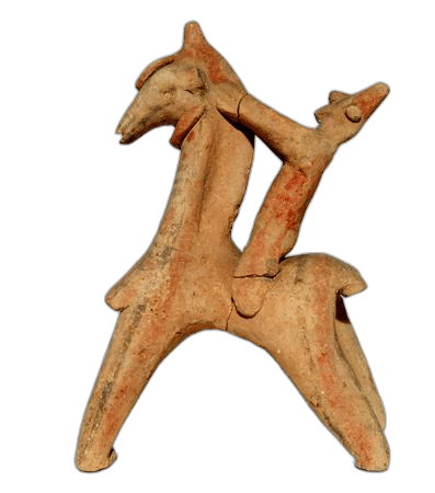 Terracotta Horse and Rider Figurine - image 1