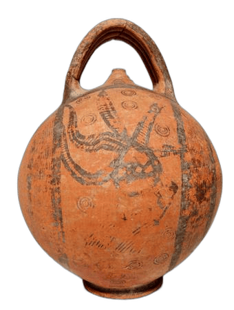 Black-on-Red Spouted Flask - image 1