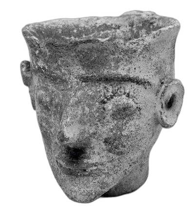 Terracotta Human Head Vessel - image 1
