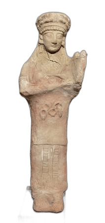 Elaborately Dressed Lyre Player Figurine - image 1