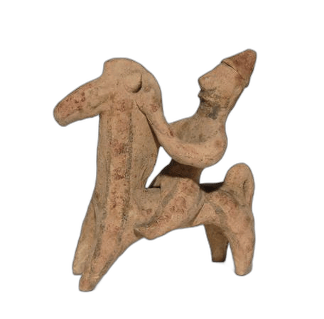 Terracotta Horse and Rider Figurine - image 1