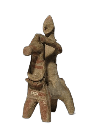 Terracotta Horse and Rider Figurine - image 1