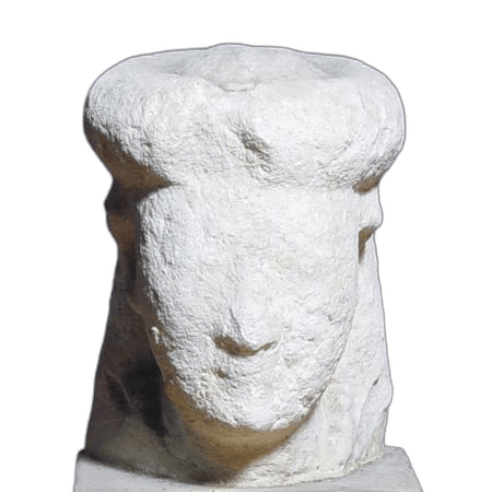 Limestone Turbaned Figure - image 1
