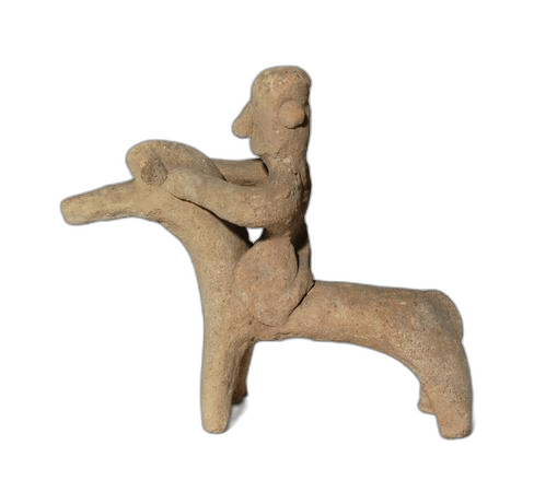 Terracotta Horse and Rider Figurine - image 1