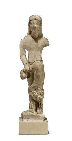 Grey Limestone Youth with Lion - image 1