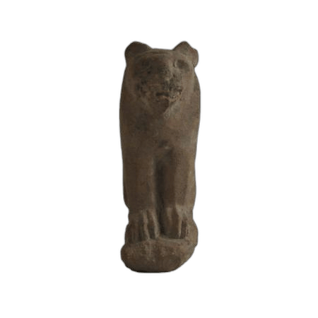 Painted Limestone Lion Statuette - image 1