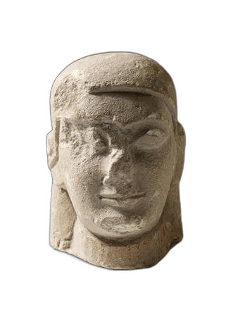 Limestone Female Head Figure - image 1