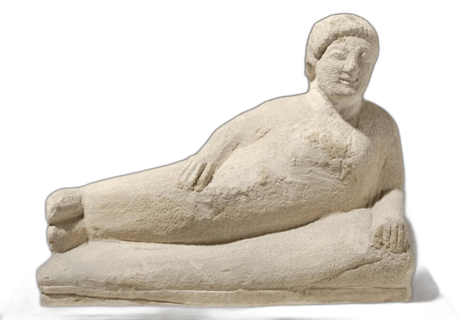 Limestone Reclining Statuette - image 1