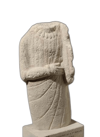Limestone Lyre Female Figure - image 1