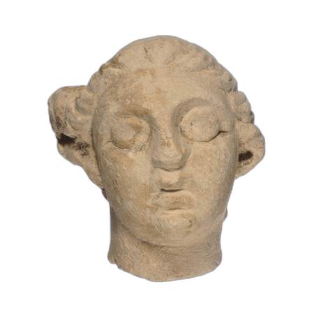 Limestone Female Devotee Statuette - image 1