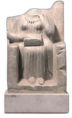 Limestone Seated Female Statue - image 1