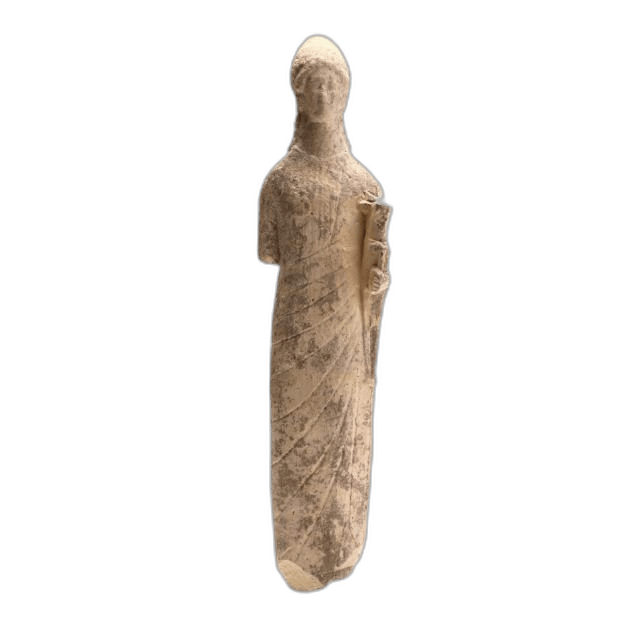 Cypriot Carved Limestone Female Figure - image 1