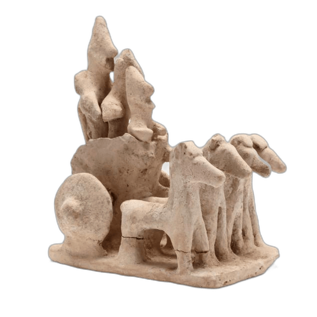 Cypro-Archaic Terracotta Chariot With Three Warriors - image 1
