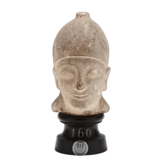 Cypriot Limestone Head of a Priest or Votary - image 1