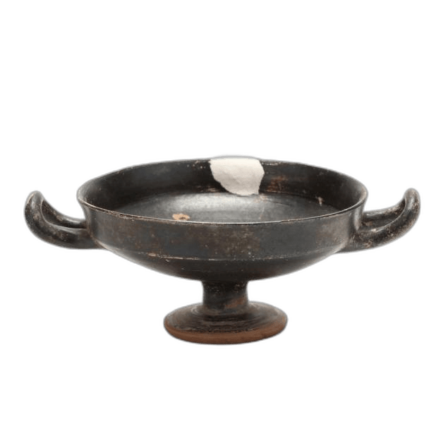 Classical Greek Blackware Terracotta Kylix - image 1