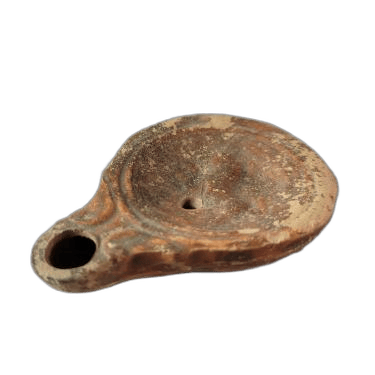 Oil lamp decorated with a running lion - image 1