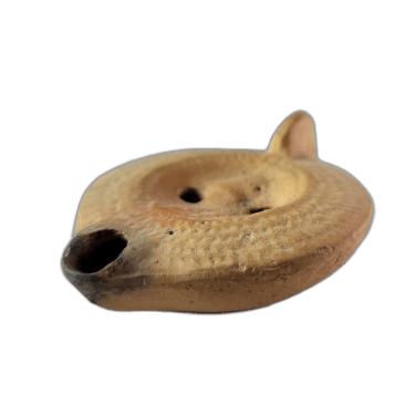 Oil lamp bust of Athena in a Corinthian helmet - image 1