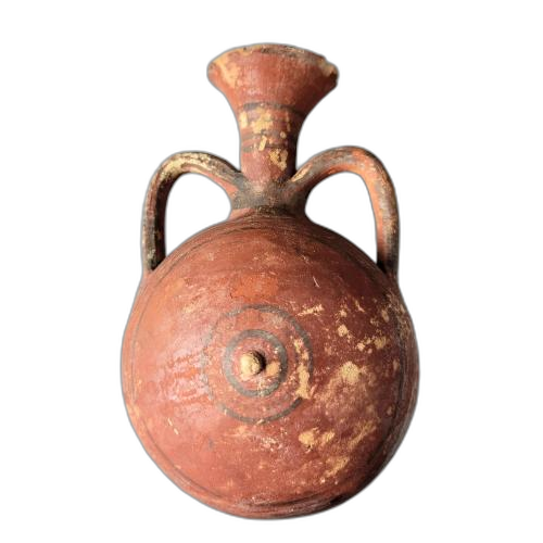 Black-on-red ware lentoid bottle - image 1