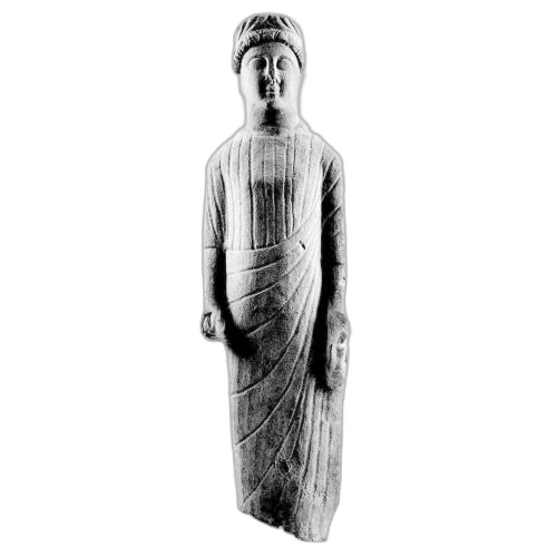 Figure of a draped male votary holding an offering - image 1