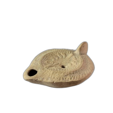 Oil lamp with a palmette surrounded by a wreath of dots - image 1