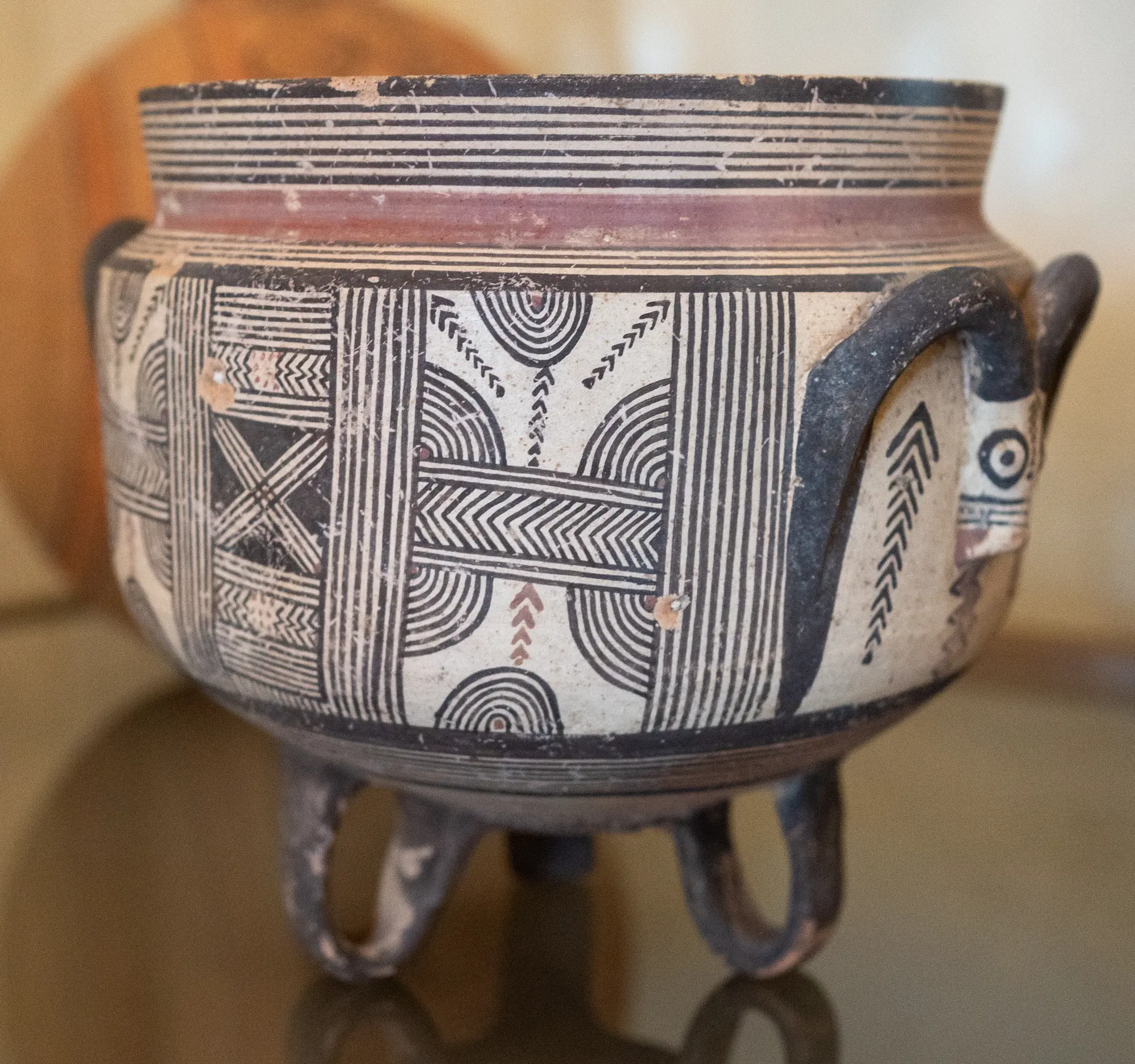 Tripod Jar with Bull Handles - image 1