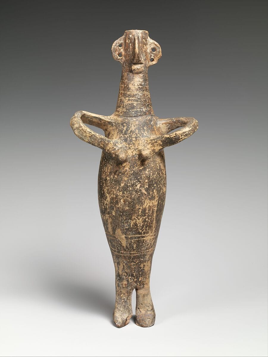 Terracotta statuette of a woman - image 1