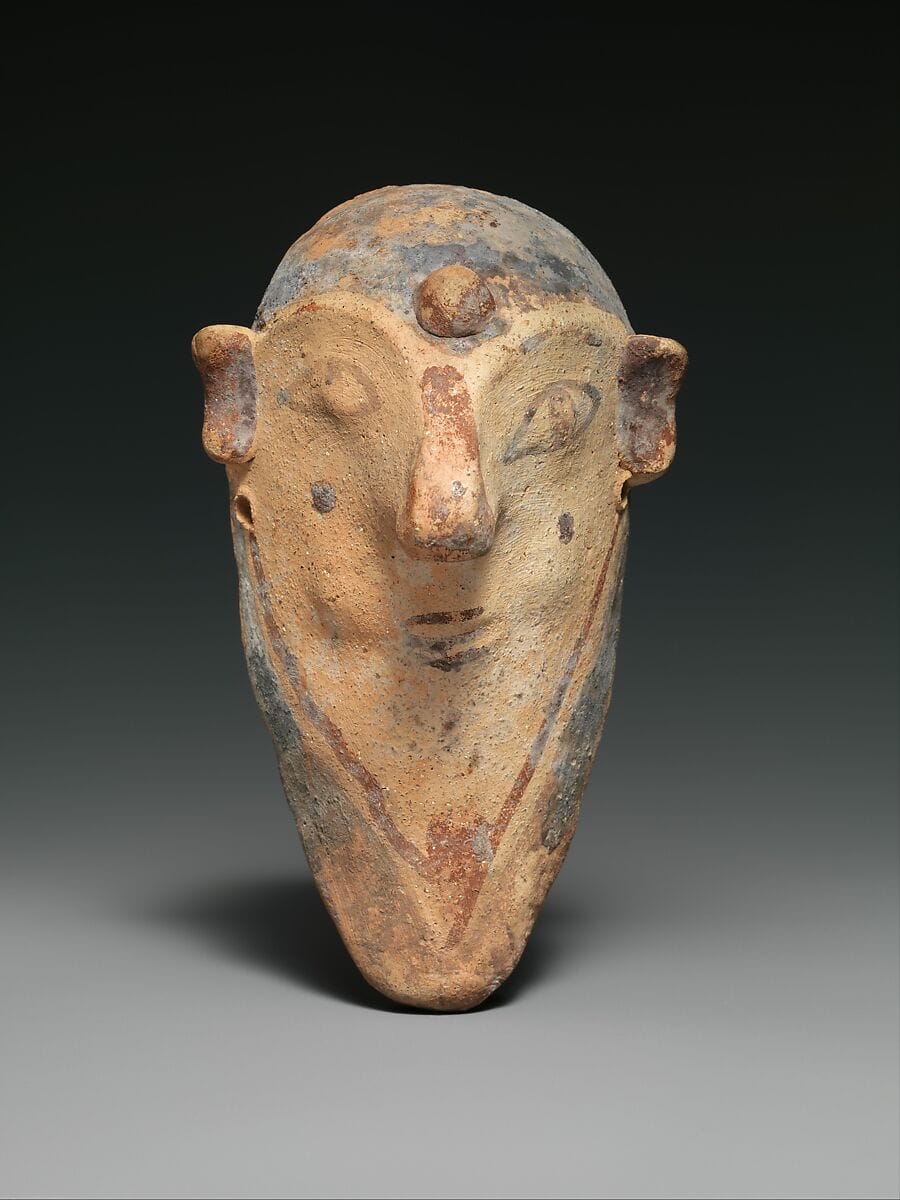 Terracotta mask of a bearded man - image 1