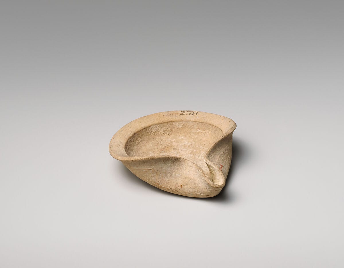 Terracotta saucer-shaped lamp - image 1