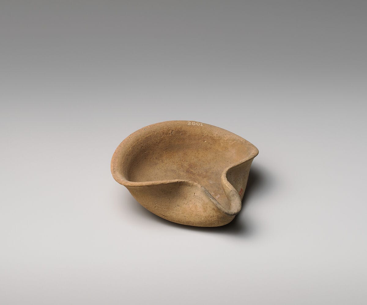 Terracotta saucer-shaped lamp - image 1