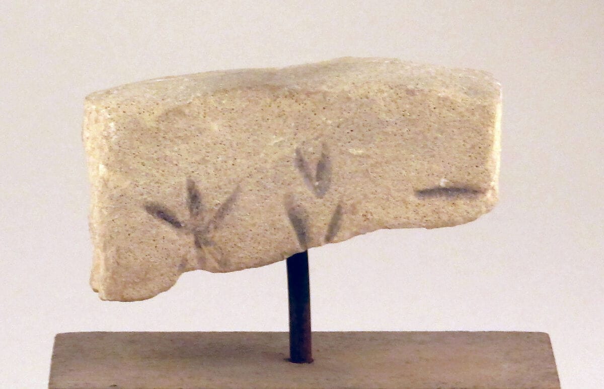 Limestone inscribed box fragment - image 1