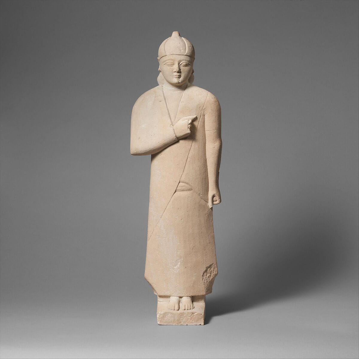 Limestone statuette of a male votary (worshipper) - image 1