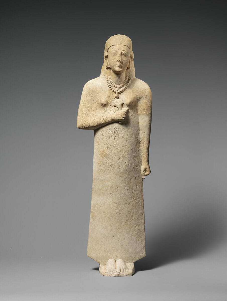 Limestone statue of a woman - image 1
