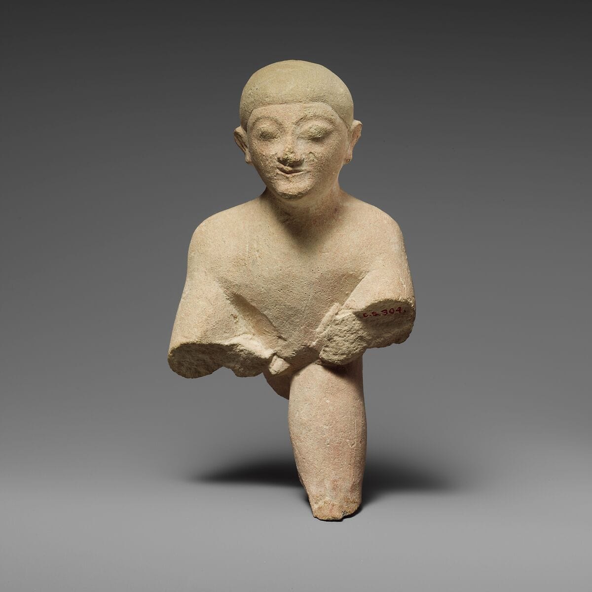 Fragment of a limestone group of wrestlers - image 1