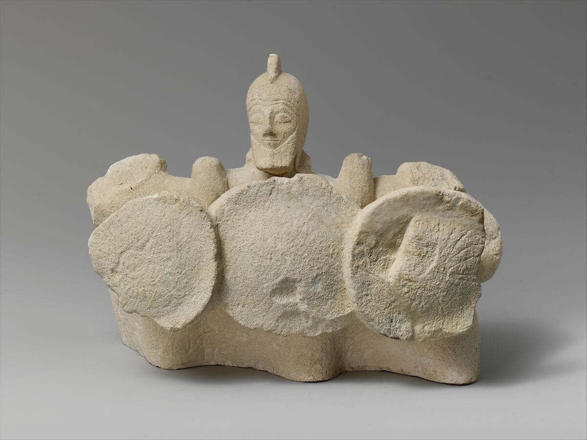 Limestone statuette of the Triple Geryon - image 1