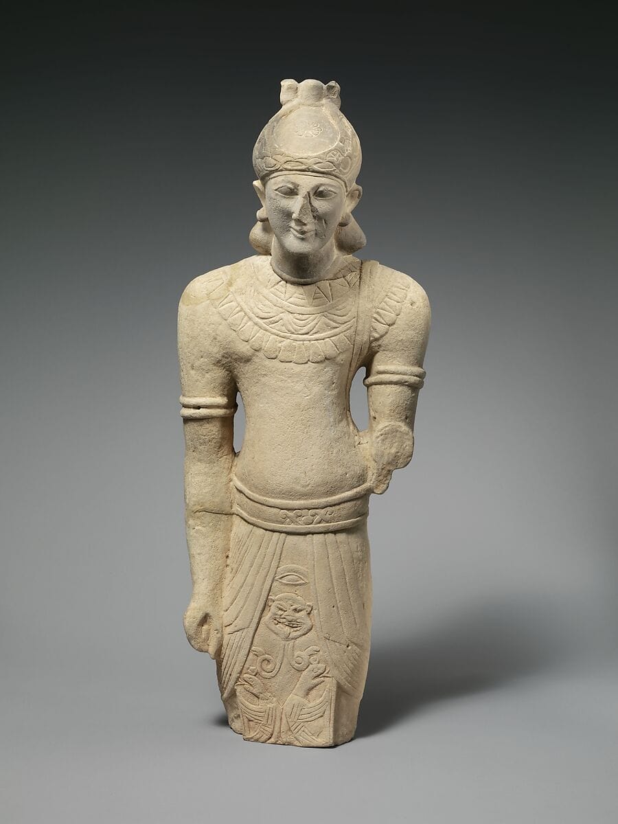 Limestone male figure in Egyptian dress - image 1