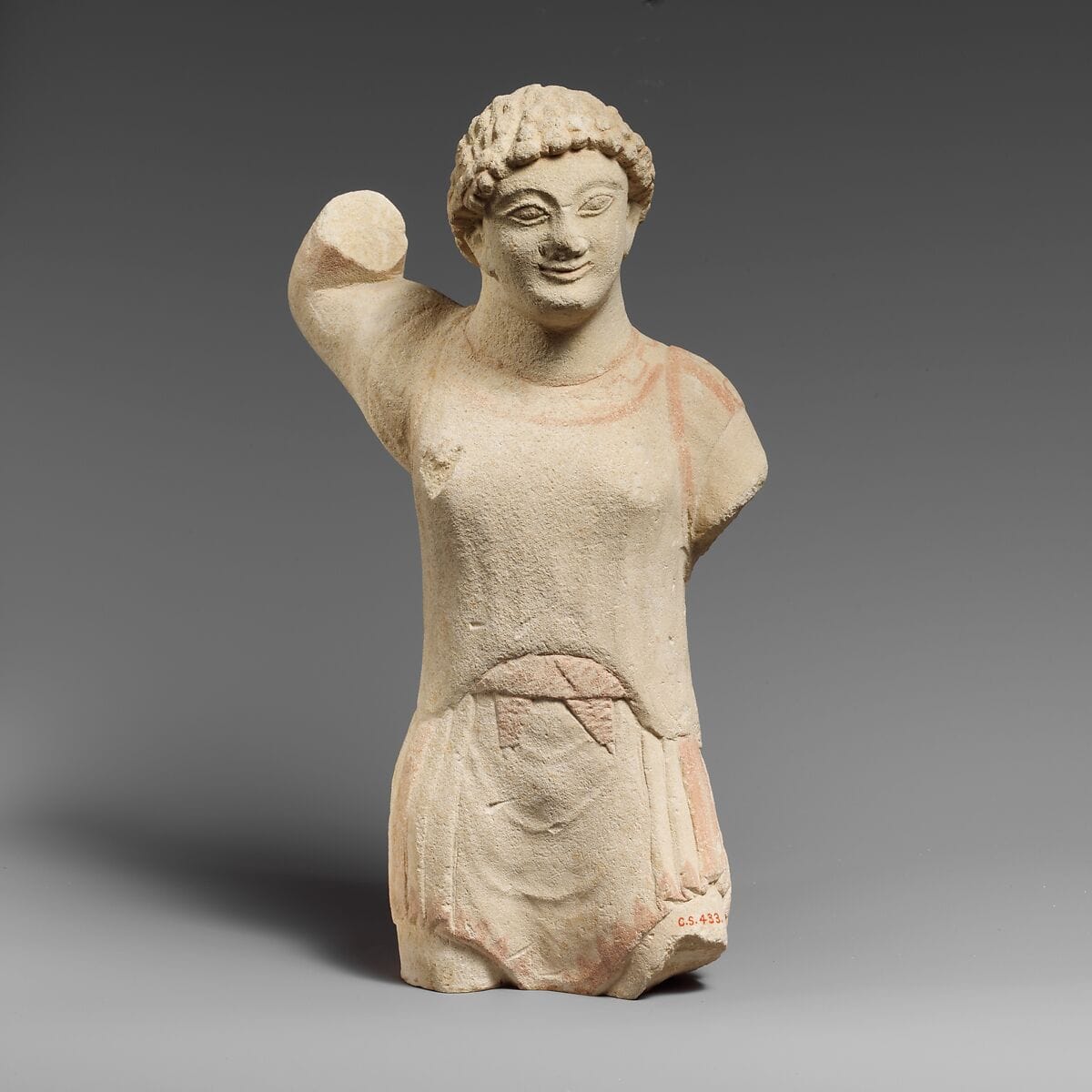 Limestone statuette of Herakles brandishing a club - image 1