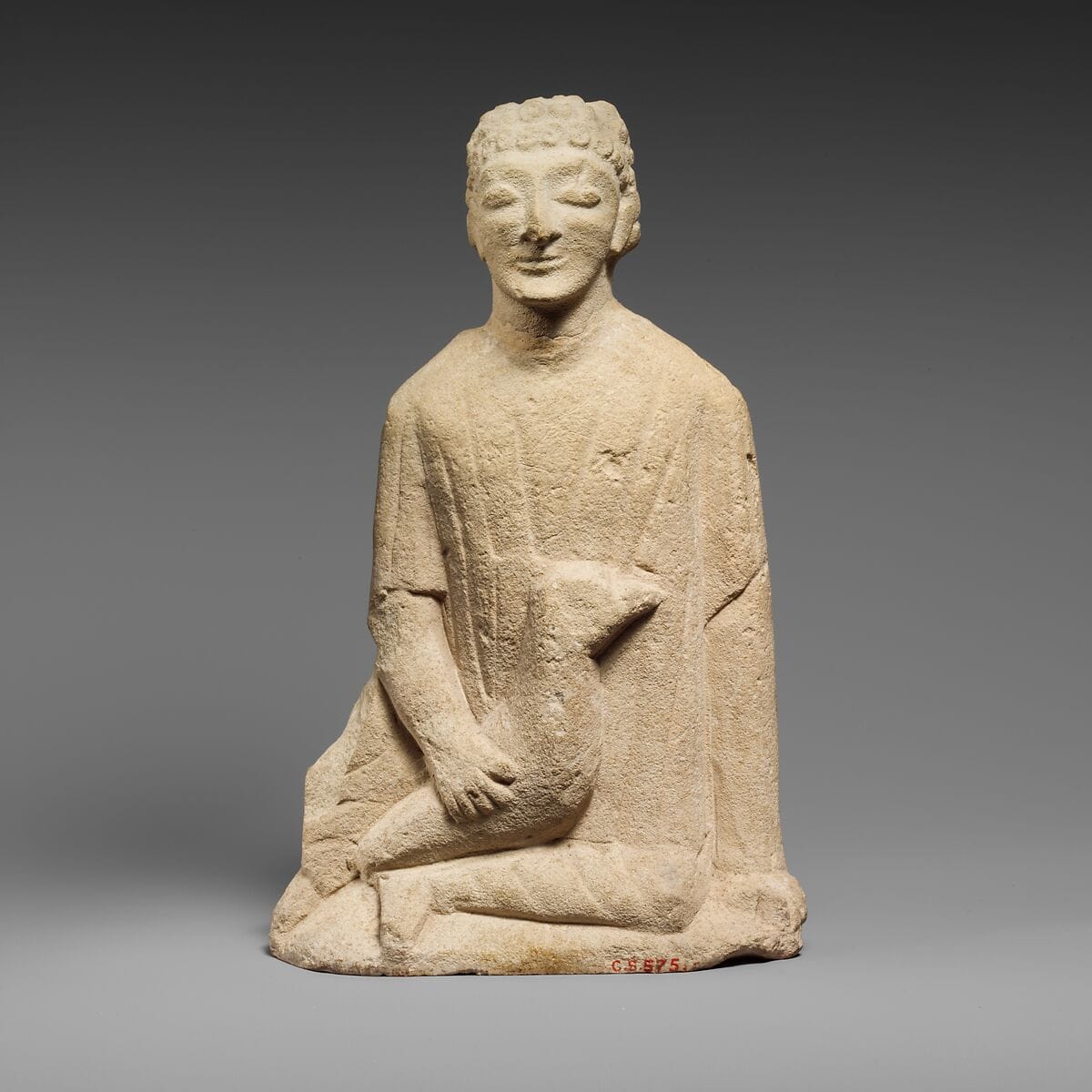 Limestone statuette of a temple boy - image 1