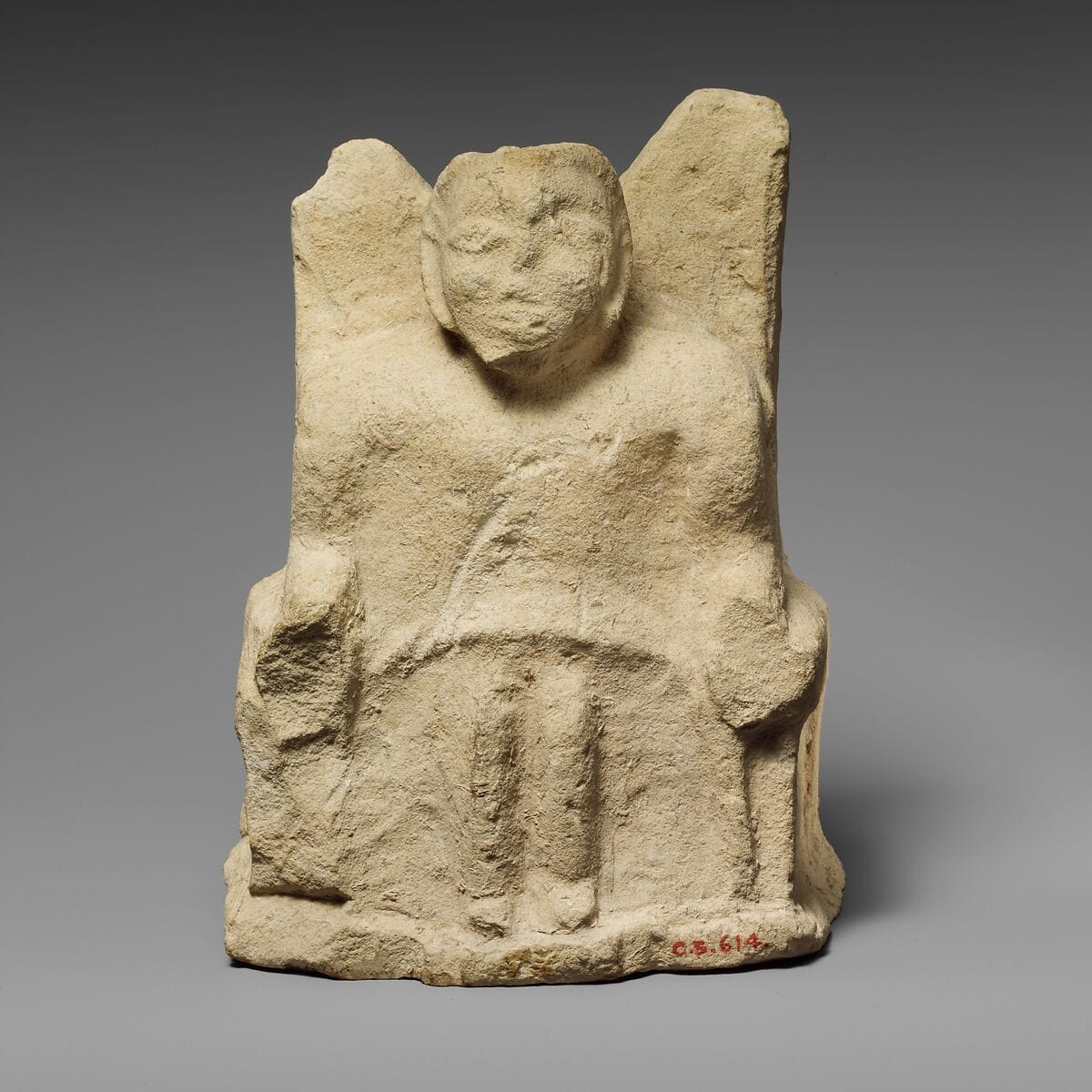 Limestone statuette of a seated Zeus Ammon - image 1
