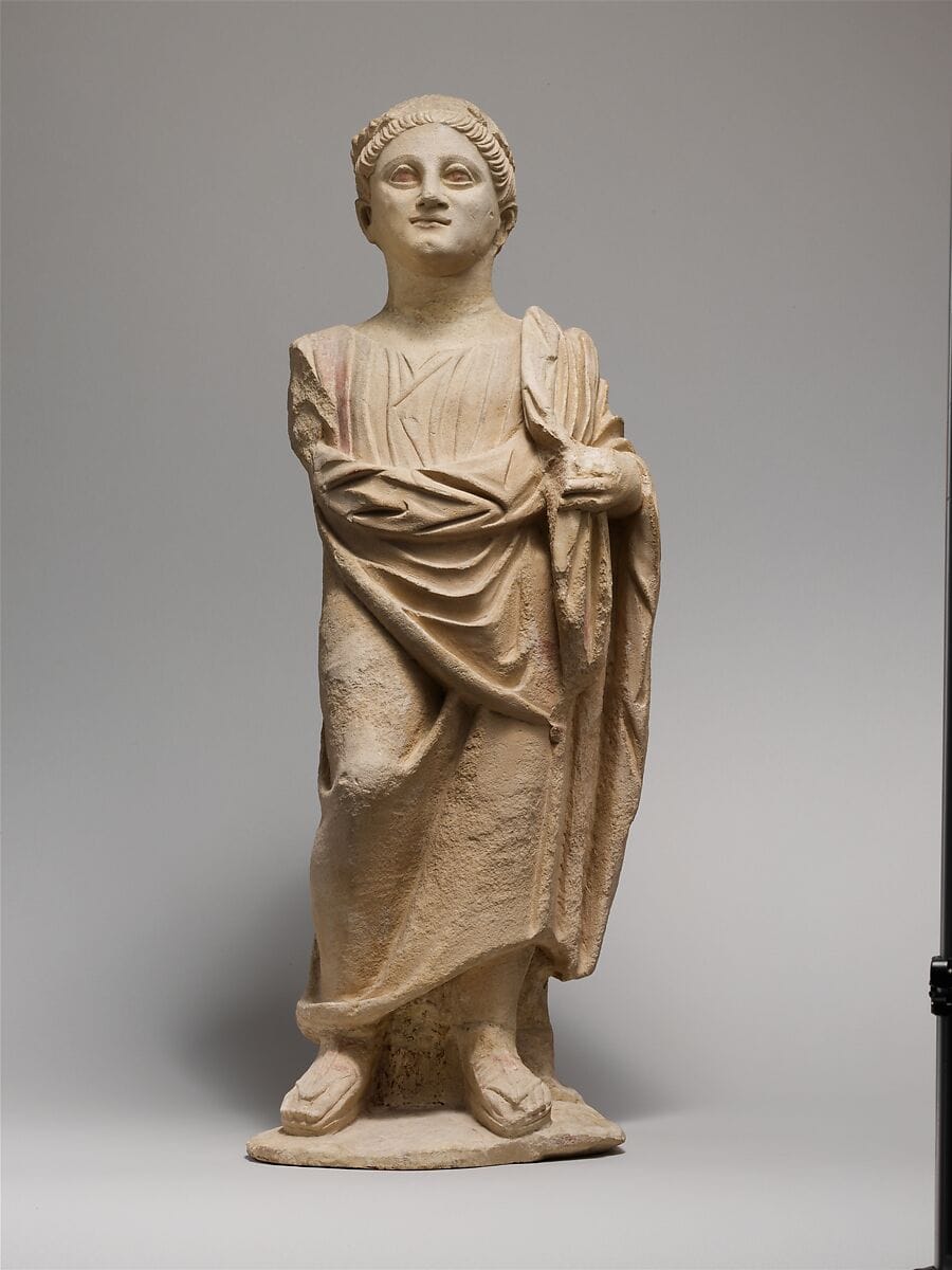 Limestone statue of a male votary - image 1